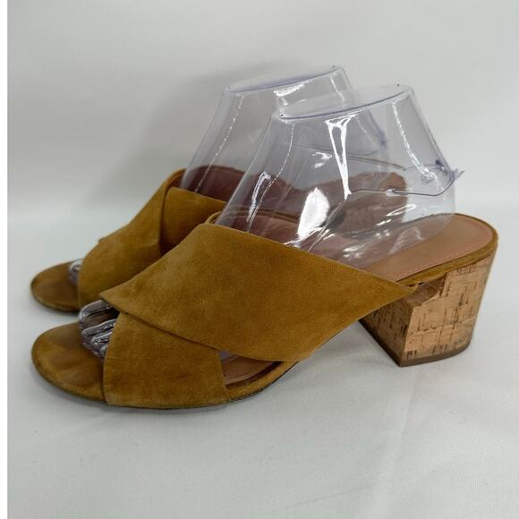 Sigerson Morrison Rhoda Heel in Chestnut Brown Suede Mules Sandals size 9.5 - Picture 6 of 8